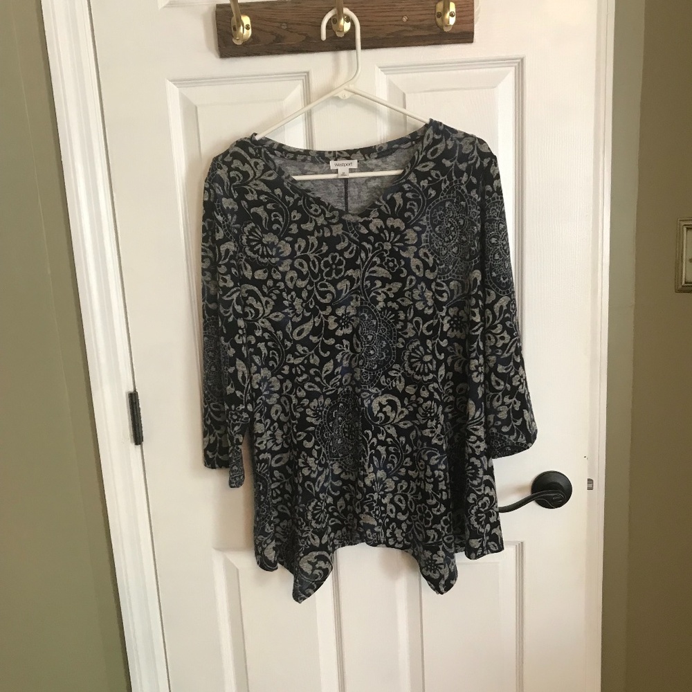 Westport Women's Floral Stretch Knit Tunic, 1X